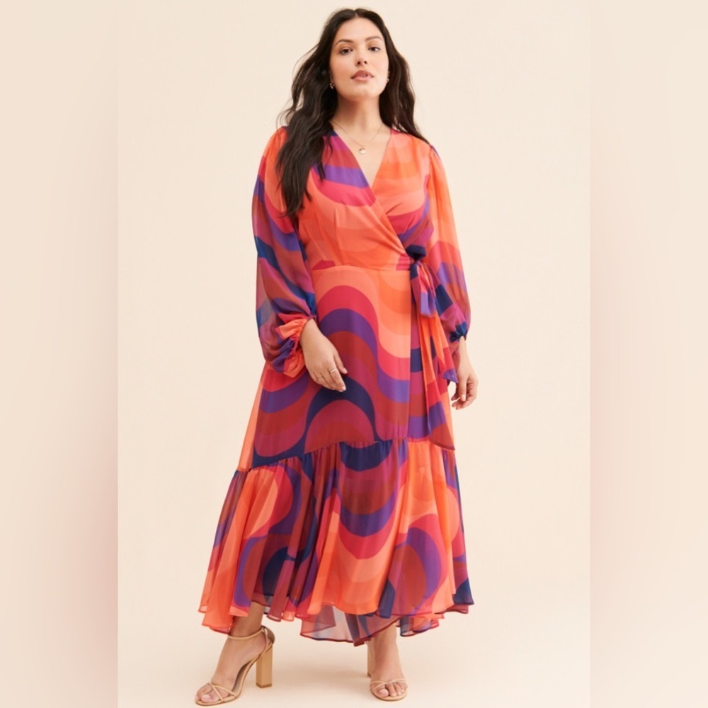 NWT Anthropologie Hutch Multicolor Long Sleeve Dress sz L